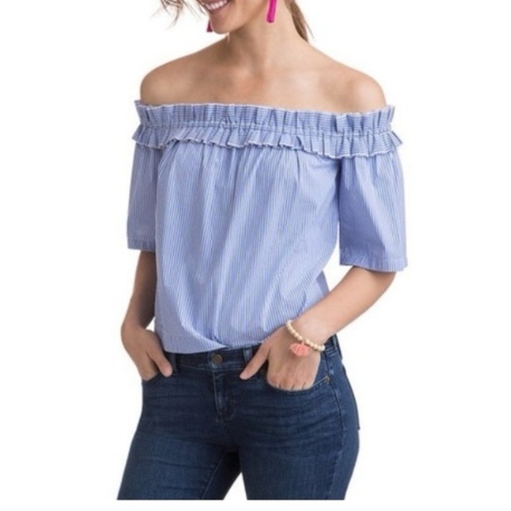 Vineyard Vines | off the shoulder striped top XS